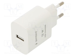 Power supply: switching; mains,plug-in; 5VDC; 2.4A; 12W; white