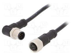 Cable: for sensors/automation; PIN: 5; M12-M12; 1m; plug; plug; 60V