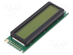 Display: LCD; alphanumeric; STN Positive; 16x2; 85x30x12.7mm; LED