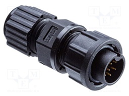Plug; Connector: circular; size B; male; PIN: 4; w/o contacts; 5A