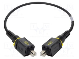 Cable; USB 2.0; USB B plug,both sides; 1m; black; hermetic x2