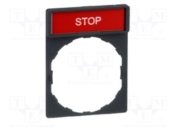 Legend Plate, Harmony Series Switches and Pilot Lights, STOP, 30 x 40 mm