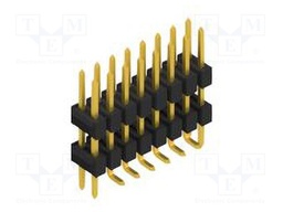 Connector: pin strips; pin header; male; PIN: 16; 2.54mm; SMT; 2x8