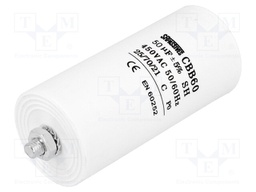 Capacitor: motors, run; 50uF; 450V; Ø50x106mm; -25÷70°C; ±5%; 3000h