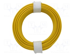 Wire; stranded; Cu; 1x0,14mm2; PVC; yellow; 60V; -10÷85°C; 10m