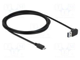 Cable; USB 2.0; gold-plated; 2m; black; 24AWG,28AWG; 480Mbps