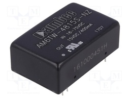 Converter: DC/DC; 6W; Uin: 18÷75V; 15VDC; Iout: 400mA; DIP24; 14g