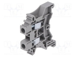 Splice terminal: rail; 0.5÷4mm2; ways: 1; terminals: 2; grey; TS35