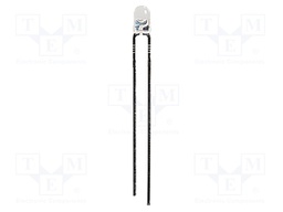 LED; 3mm; turquoise; 800mcd; 20°; Front: convex; Pitch: 2.5mm