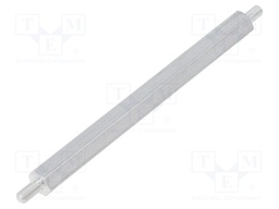 Screwed spacer sleeve; 70mm; Ext.thread: M3; hexagonal; aluminium