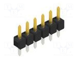 Connector: pin strips; pin header; male; PIN: 6; 2.54mm; THT; 1x6