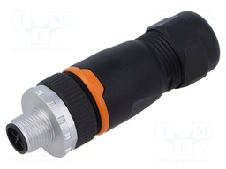 Connector: M12; plug; PIN: 3; male; S code-Power; for cable; IP67