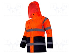 Work jacket; Size: XL; orange; furlined,warning,with a hood