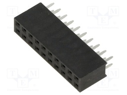 PCB Receptacle, Board-to-Board, 2.54 mm, 2 Rows, 20 Contacts, Through Hole Mount, M20 Series