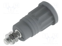 Connector: 4mm banana; socket; 36A; grey; nickel plated; M4; 34mm