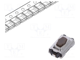 Microswitch TACT; SPST; Pos: 2; 0.05A/12VDC; SMT; 2.6N; 2.5mm; black