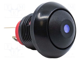 Switch: push-button; Pos: 2; SPST-NO; 0.2A/50VDC; 0.5A/48VAC; black