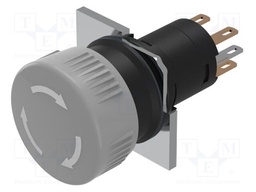 Switch: push-button; 16mm; Stabl.pos: 2; NC + NO; grey; none; IP65