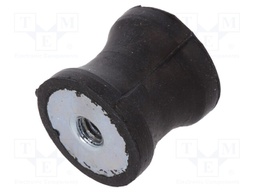 Vibration damper; M4; Ø: 15mm; rubber; L: 15mm; H: 4mm; 155N; 41N/mm
