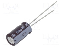 Capacitor: electrolytic; low impedance; THT; 100uF; 16VDC; ±20%