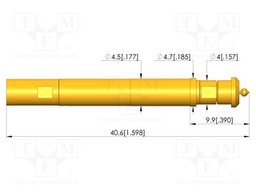 Test needle; plug-in