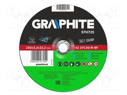 Cutting wheel; Ø: 230mm; Øhole: 22.2mm; Disc thick: 3.2mm