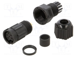 Plug; Connector: circular; size B; female; PIN: 6; w/o contacts