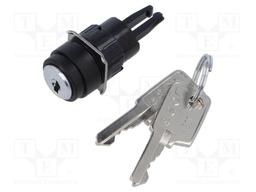 Switch: rotary with key; 16mm; Stabl.pos: 2; NC x2 + NO x2; Pos: 3