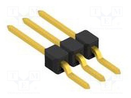 Connector: pin strips; pin header; male; PIN: 3; 2.54mm; SMT; 1x3