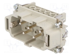 Connector: HDC; contact insert; male; C146; PIN: 5; 5+PE; size E10