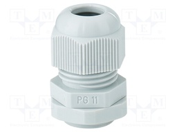 Cable gland; PG11; IP65; polyamide; light grey