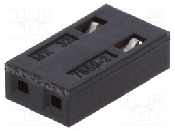 Plug; wire-board; female; C-Grid; 2.54mm; PIN: 2; with contacts