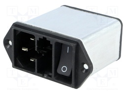 Connector: AC supply; socket; male; 10A; 250VAC; IEC 60320; 0.3mH