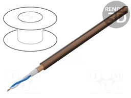 Wire: microphone cable; 2x0,22mm2; brown; OFC; PVC; -15÷70°C; 100m