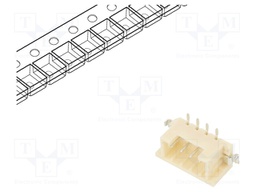 Socket; wire-wire/PCB; male; DF3; 2mm; PIN: 4; SMT; on PCBs; tinned