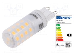 LED lamp; warm white; G9; 230VAC; 480lm; 4W; 300°; 2700K; CRImin: 80