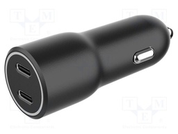 USB power supply; USB C socket x2; Sup.volt: 12÷24VDC; 40W; black