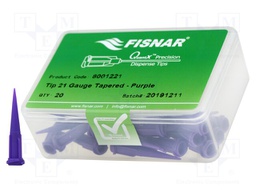 Needle: plastic; 1.25"; Size: 21; straight,conical; 0.51mm