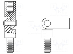 Screwed spacer sleeve; 22.2mm; Int.thread: UNC8-32; cylindrical