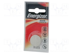 Battery: lithium; 3V; CR2025,coin; Batt.no: 1; non-rechargeable
