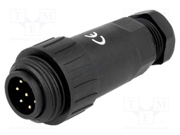 Plug; male; WA22; PIN: 7; 6+PE; IP67; 5÷6.5mm; 10A; soldering; 250V