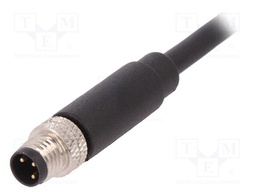 Connector: M8; male; PIN: 3; straight; plug; 3A; 60V; IP67; 1m; TPU