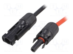 Connector: solar; plug; male + female; IP67; straight; 4mm2; 1m