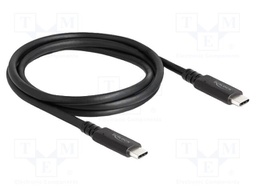 Cable; bidirectional,USB 3.2; USB C plug,both sides; 1.2m; black