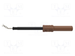 Test probe; 1A; brown; Socket size: 4mm; Plating: nickel plated