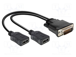 Adapter; DMS-59 plug,HDMI socket x2; 0.25m; black; black