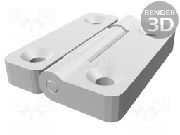 Hinge; Width: 49.5mm; technopolymer (PA); black; H: 65mm