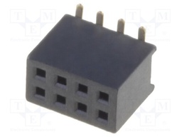 Socket; pin strips; female; PIN: 8; straight; 1.27mm; SMT; 2x4; 1A