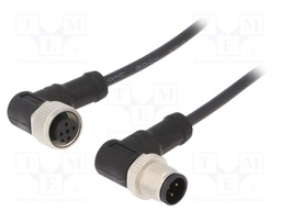 Cable: for sensors/automation; PIN: 4; M12-M12; 1m; plug; plug; 250V