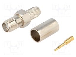 Plug; SMA; male,reverse; straight; 50Ω; H155; crimped; for cable